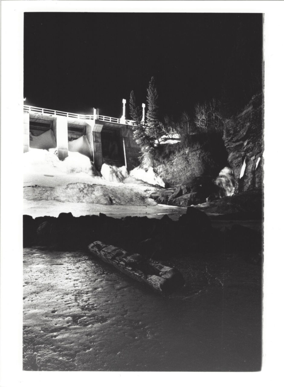 Seebe dam at night, shot on Ilford HP-5 with my Nikon FM10.